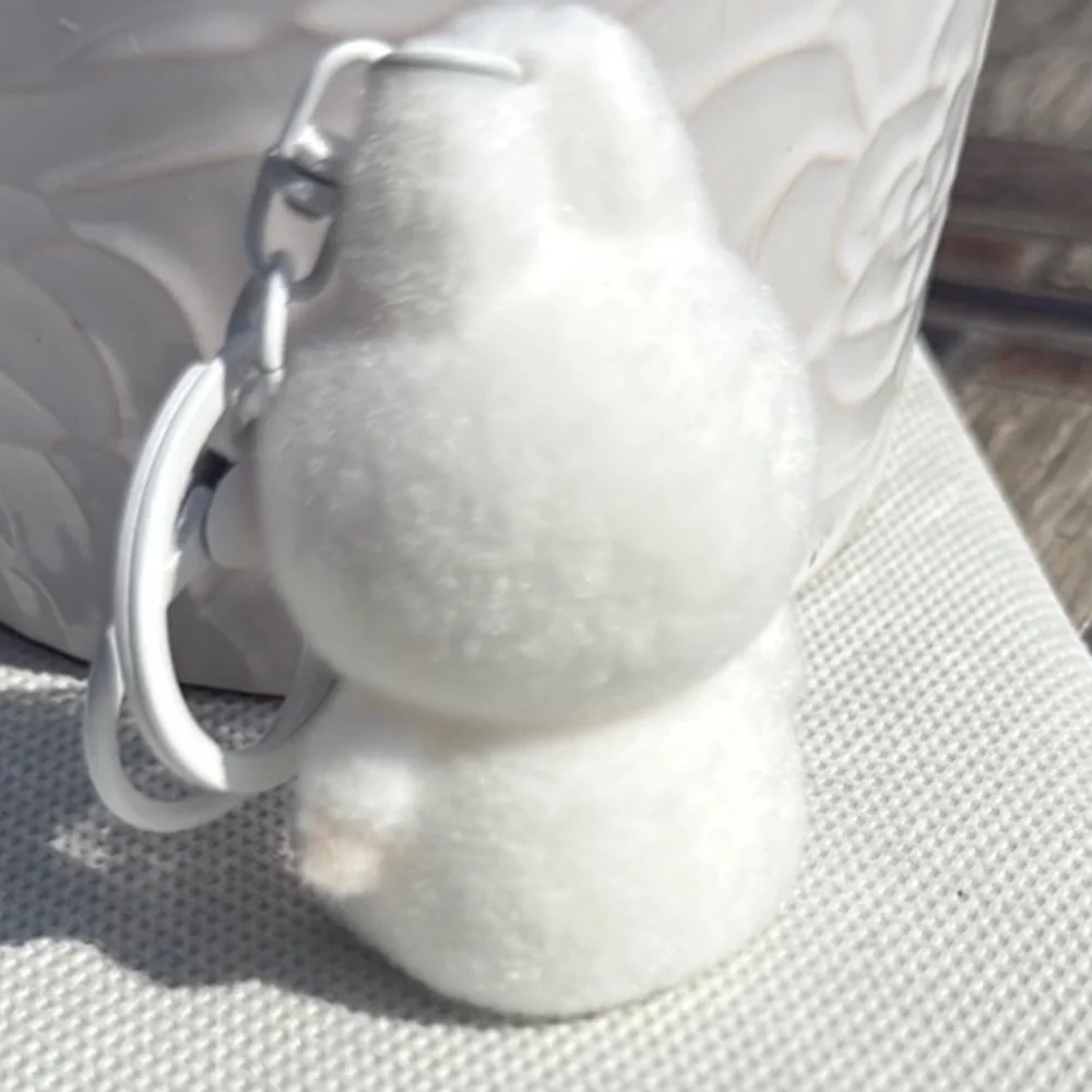 Adorable White Colored Fuzzy Bunny Labubu Keychain NEW with Tags